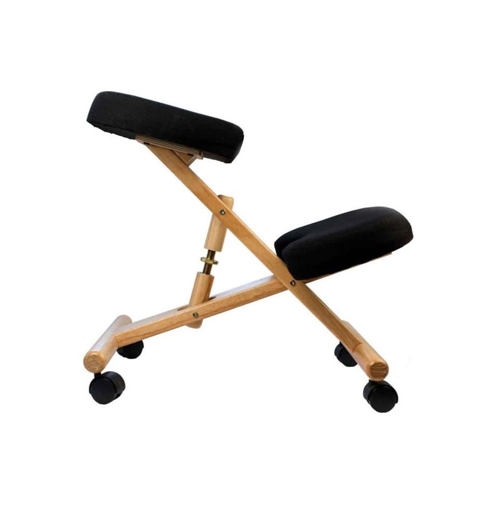 Chaise à Genoux Ergonomique HOMCOM En Bois - Siège Basculant Réglable Pour Bureau, Améliore Posture Et Soulage Dos