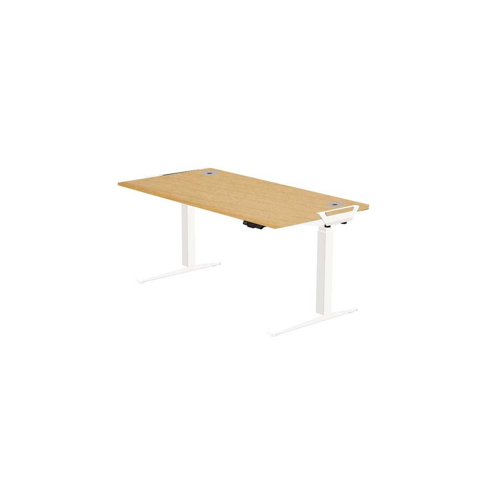 Bureau LEVADO assis-debout erable pieds blancs
