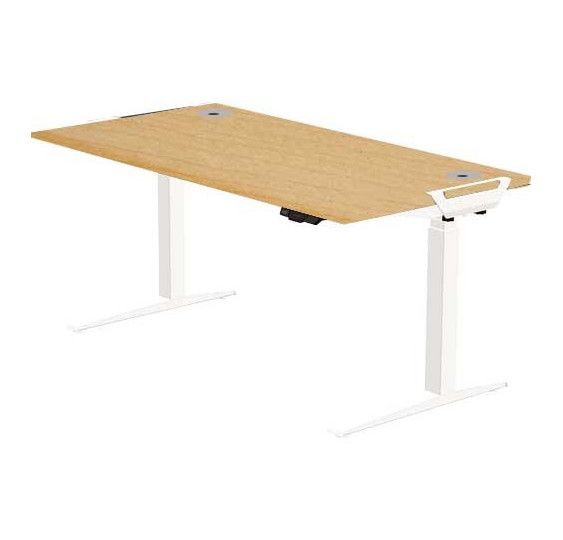 Bureau LEVADO assis-debout erable pieds blancs