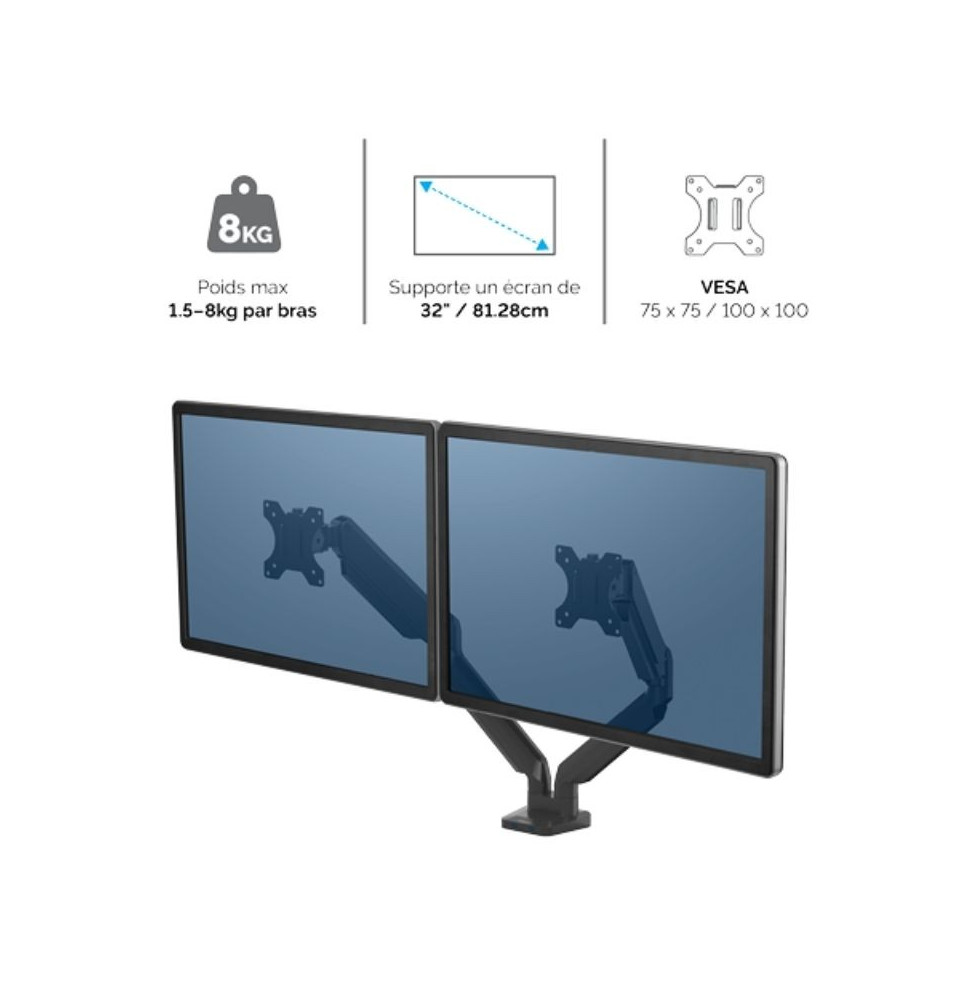 Bras articulé pour moniteur à réglage facile Bras double