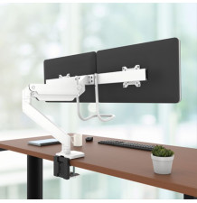 Bras porte-écran double à barre transversale Eppa™ - blanc