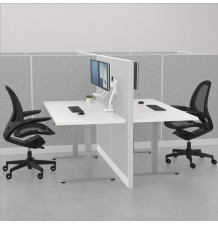 Bras porte-écran double à barre transversale Eppa™ - blanc 4