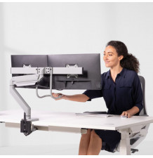 Bras porte-écran double à barre transversale Eppa™ - silver 2