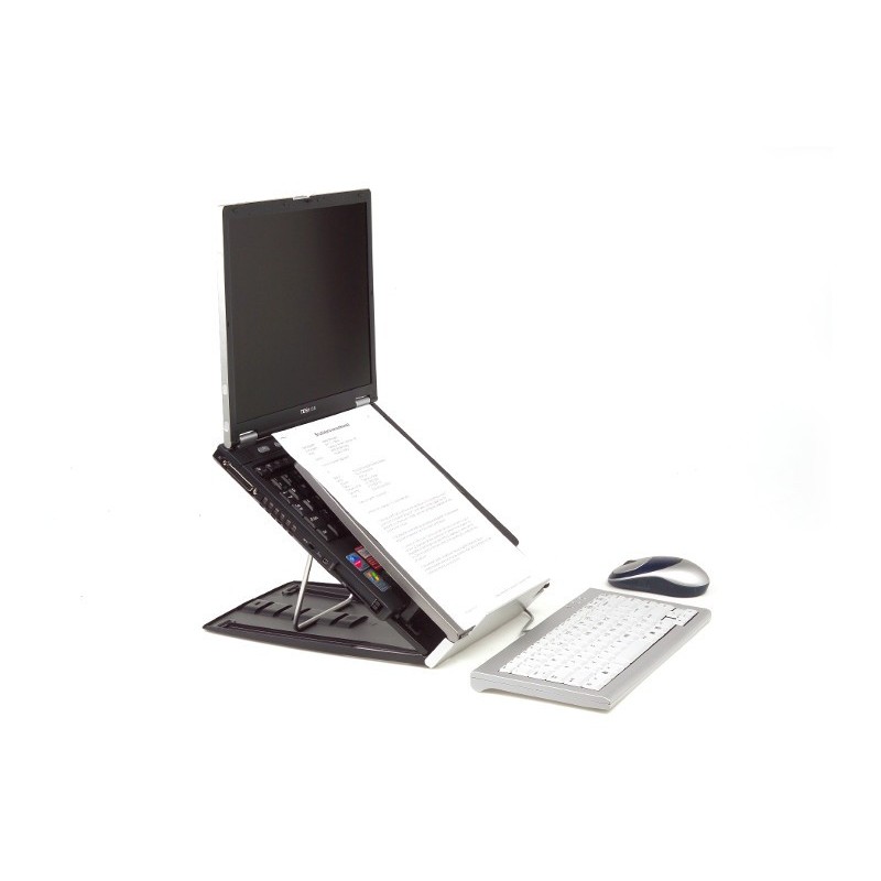 Support pour ordinateur Ergo-Office Support d'ordinateur portable Ergo  Office ER-416 G, couleur grise, pliable ,en aluminium, convient pour les ordinateurs  portables 11-15''