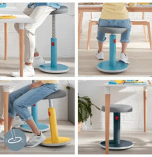 Tabouret Ergo Cosy 2 en 1 Leitz bleu avec un prix ergonomique 4 facons de s'asseoir