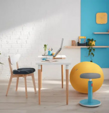Tabouret Ergo Cosy 2 en 1 Leitz bleu au bureau