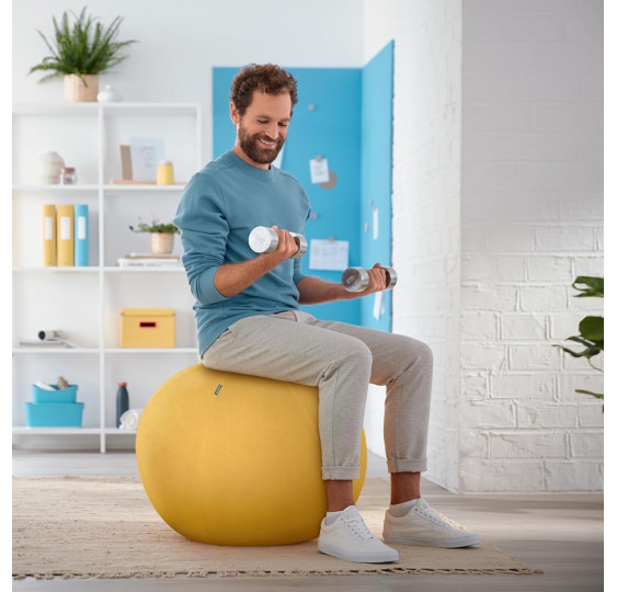 Siège ballon de bureau 65 cm couleur jaune de bureau autre usage