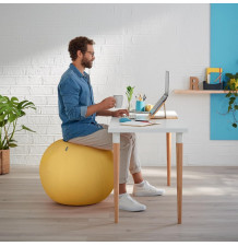 Siège ballon de bureau 65 cm couleur jaune de bureau