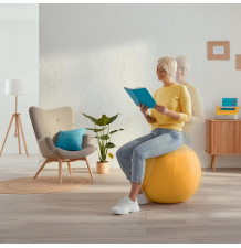 Siège ballon de bureau 65 cm couleur jaune pour lire