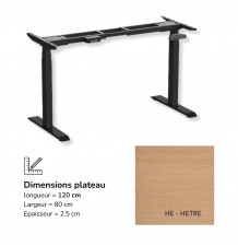 Bureau assis-debout électrique FlexMove E3S – Réglable en hauteur