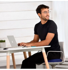 Coussin ballon d'assise dynamique Sissel® SITFIT - 33 cm bleu au bureau