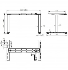 Bureau assis-debout - Piètement Manuel réglable manivelle