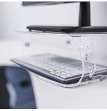 Q-riser 130 transparent - support moniteur - rangement clavier