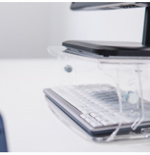 Q-riser 130 transparent - support moniteur - rangement clavier 2