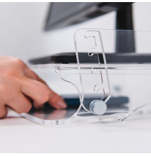 Q-riser 130 transparent - support moniteur - vue de profil