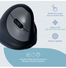 R-Go HE Break – Souris ergonomique verticale sans fil 3-en-1 dpi reglable