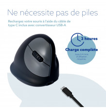 R-Go HE Break – Souris ergonomique verticale sans fil 3-en-1 _ rechargeable