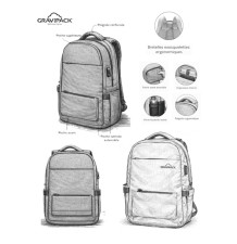 Sac à dos ordinateur avec exosquelette – Business Talk V4 Gravipack® dessiné