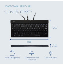 R-Go Split - Clavier Ergonomique - AZERTY noir -clavier divisé
