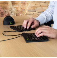 R-Go Split - Clavier Ergonomique - AZERTY noir vue de profil