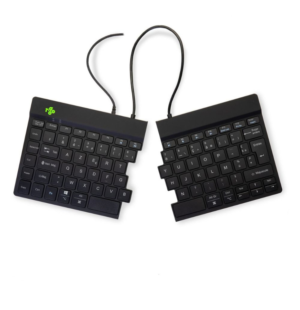 R-Go Split - Clavier Ergonomique - AZERTY noir