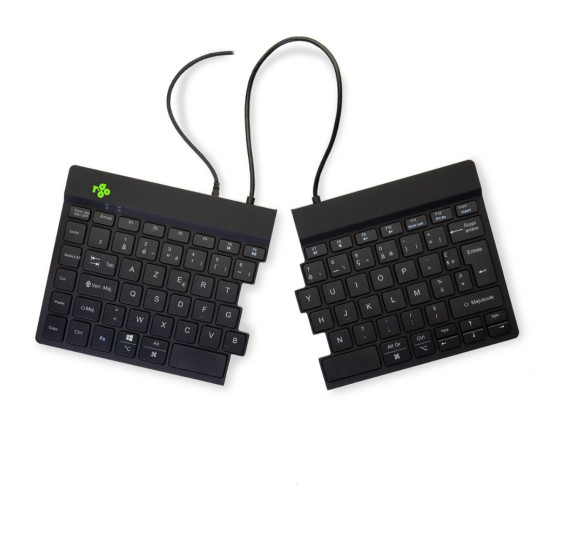 R-Go Split - Clavier Ergonomique - AZERTY noir
