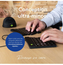 R-Go Split - Clavier Ergonomique - AZERTY noir ultra mince